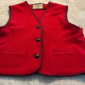 Vintage Boiled Wool Red Vest
